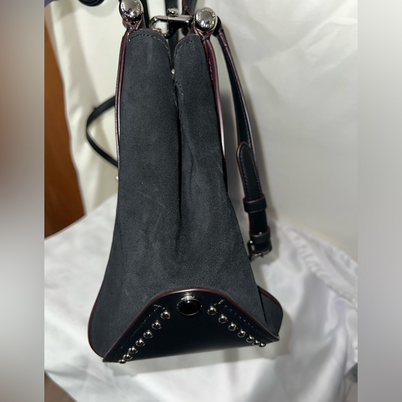 Coach Drifter Grace Pebbled & Suede Leather Studded Framed Satchel NWOT HTF RARE - Picture 5 of 16